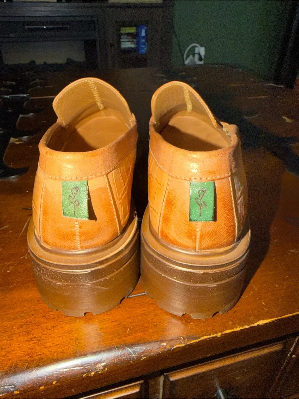 Sols Maddie Chunky Platform Leather Loafer Size 8